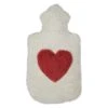Bouillotte Eau Chaude Coton Bio Efie® Broderie Cœur 32 Cm -Coton Bio
