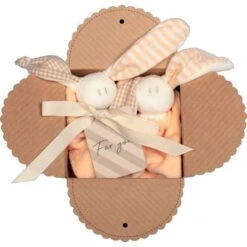 Coffret 2 Doudous HochetCoton Bio Keptin-jrLittle Toddel Pêche 16cm - Doudou Bio