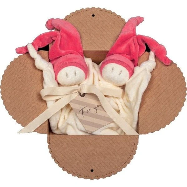 Coffret 2 Doudous Keptin-Jr Coton Bio Zmooz Rose Corail Large 24 Cm - Doudou Bio 1 Coffret 2 Doudous Keptin-Jr Coton Bio Zmooz Rose Corail Large 24 Cm - Doudou Bio