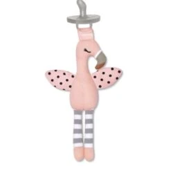Doudou Attache Sucette Flamant Rose Franny 25 Cm Apple Park™ -Attache Sucette