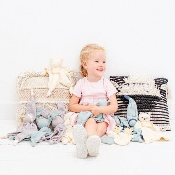 Doudou Bébé Coton Bio GOTS Tino Mousseline Ecru Hoppa® 30cm- Doudou Bio 2 Doudou Bébé Coton Bio GOTS Tino Mousseline Ecru Hoppa® 30cm- Doudou Bio – Image 2