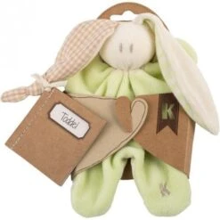 Doudou HochetCoton Bio Keptin-jrLittle Toddel Vert 16cm - Doudou Ecologique -Jouets De Confort En Peluche Boutique doudou coton bio keptin jr little toddel vert doudou ecologique 2