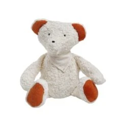 Doudou Coton Organic Bio Ours Orange & Blanc 34 Cm - Doudou Bio Naturel Efie