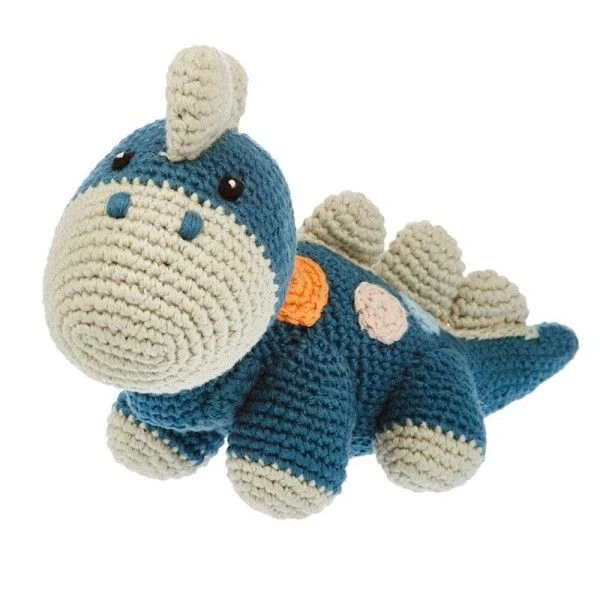 Doudou Hochet Dinosaure Steggi Bleu Pétrole 25cm Pebble® Maille Crochet Coton Bio - Doudou Bébé Bio 1 Doudou Hochet Dinosaure Steggi Bleu Pétrole 25cm Pebble® Maille Crochet Coton Bio - Doudou Bébé Bio