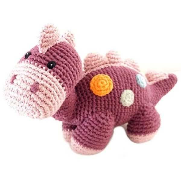 Doudou Hochet Dinosaure Steggi Violet 25cm Pebble® Maille Crochet Coton Bio - Doudou Bébé Bio 1 Doudou Hochet Dinosaure Steggi Violet 25cm Pebble® Maille Crochet Coton Bio - Doudou Bébé Bio