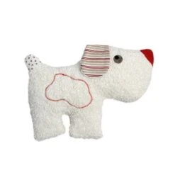 Doudou Hochet Efie Chien Coloré 20 Cm Coton Bio Organique - Doudou Bio Naturel Efie