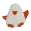 Doudou Hochet Pingouin Coton Bio Blanc & Orange Efie® - Jouets Coton Bio