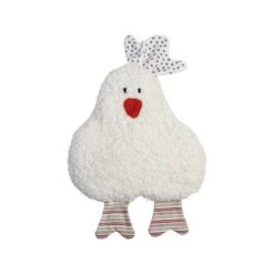 Doudou Hochet Efie Poulette Rouge & Blanche 21 Cm Coton Bio Organic Efie®- Doudou Bio Naturel