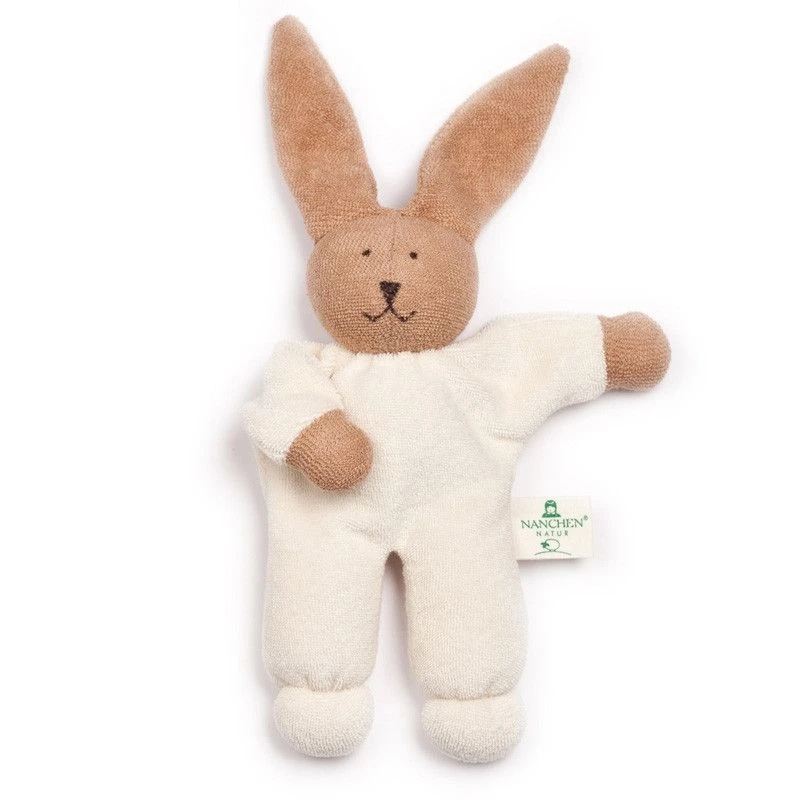 Doudou Hochet Nanchen® Natur Lapin Hoppel Coton Bio Eponge (Kba) Brun Ecru 18cm- Hochet Bio 1 Doudou Hochet Nanchen® Natur Lapin Hoppel Coton Bio Eponge (Kba) Brun Ecru 18cm- Hochet Bio