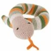 Doudou Hochet Serpent Kaki 47cm Pebble® Maille Crochet Coton Bio - Doudou Bébé Bio