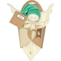 Doudou Keptin-jr Coton Bio Zmooz LargeEcru & Bonnet Vert D'Eau 24cm - Doudou Bio -Jouets De Confort En Peluche Boutique doudou keptin jr coton bio zmooz ecru bonnet vert d eau doudou bio 2