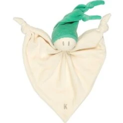 Doudou Keptin-jr Coton Bio Zmooz LargeEcru & Bonnet Vert D'Eau 24cm - Doudou Bio