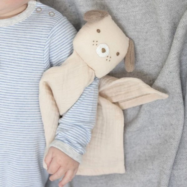 Doudou Lange De Mousseline Chiot Peanut Albetta® 35cm Coton Bio - Lange Doudou 2 Doudou Lange De Mousseline Chiot Peanut Albetta® 35cm Coton Bio - Lange Doudou – Image 2