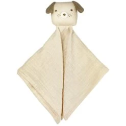 Doudou Lange De Mousseline Chiot Peanut Albetta® 35cm Coton Bio - Lange Doudou