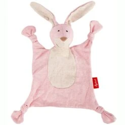 Doudou Lapin Rose Plat à Nœuds Jersey De Coton Bio Sigikid® 26 Cm - Doudou Bébé