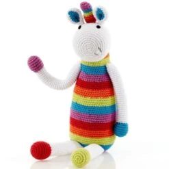 Doudou Licorne Rainbow 37cm Pebble® Maille Crochet Coton Bio - Doudou Bébé Bio