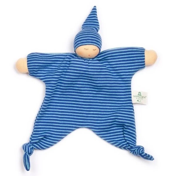 Doudou Mouchoir & Nœuds Nanchen® Natur Poupon Coton Bio Jersey 21cm Bleus - Jouets Bio 1 Doudou Mouchoir & Nœuds Nanchen® Natur Poupon Coton Bio Jersey 21cm Bleus - Jouets Bio