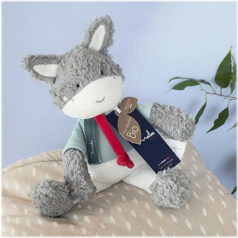 Doudou Peluche Bio Âne 25cm Maïlou Tradition® Coton Bio - Doudou Bio Fait En France 2 Doudou Peluche Bio Âne 25cm Maïlou Tradition® Coton Bio - Doudou Bio Fait En France – Image 2