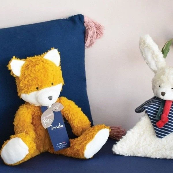 Doudou Peluche Bio Renard 30cm Maïlou Tradition® Coton Bio - Doudou Bio Made In France 3 Doudou Peluche Bio Renard 30cm Maïlou Tradition® Coton Bio - Doudou Bio Made In France – Image 3