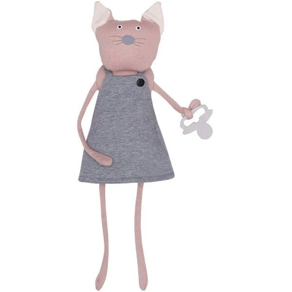 Doudou Peluche Chat Rose Wooly Organic® Coton Bio 30 Cm - Doudou Bio GOTS 2 Doudou Peluche Chat Rose Wooly Organic® Coton Bio 30 Cm - Doudou Bio GOTS – Image 2