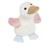 Doudou Peluche Efie Petit Canard Naturel Rose Bleu 19 Cm - Doudou Coton Bio GOTS