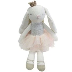 Poupée Lapine Danseuse Ange Tutu Rose Albetta® 35cm Coton Bio - Doudou Poupée