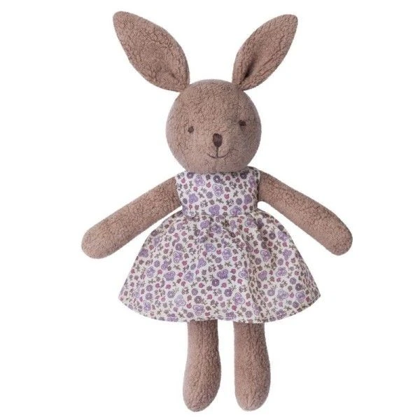 Doudou Peluche Coton Bio Lapine Brun Cacao 26cm Robe Fleurie Apple Park™-Jouets Bio Apple Park™ 1 Doudou Peluche Coton Bio Lapine Brun Cacao 26cm Robe Fleurie Apple Park™-Jouets Bio Apple Park™