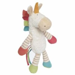 Doudou Peluche Licorne Rayé 31cm Green Sigikid® - Peluche Bio