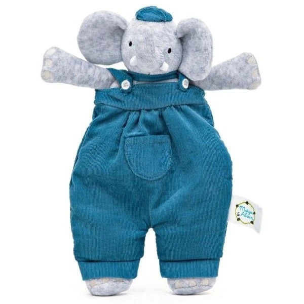 Doudou Peluche Plat Coton Bio Alvin L'éléphant 24 Cm Meiya & Alvin® - Jouet Bio 1 Doudou Peluche Plat Coton Bio Alvin L'éléphant 24 Cm Meiya & Alvin® - Jouet Bio