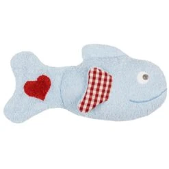 Doudou Peluche Poisson Bleu Amoureux Efie29 Cm - Doudou Coton Bio GOTS