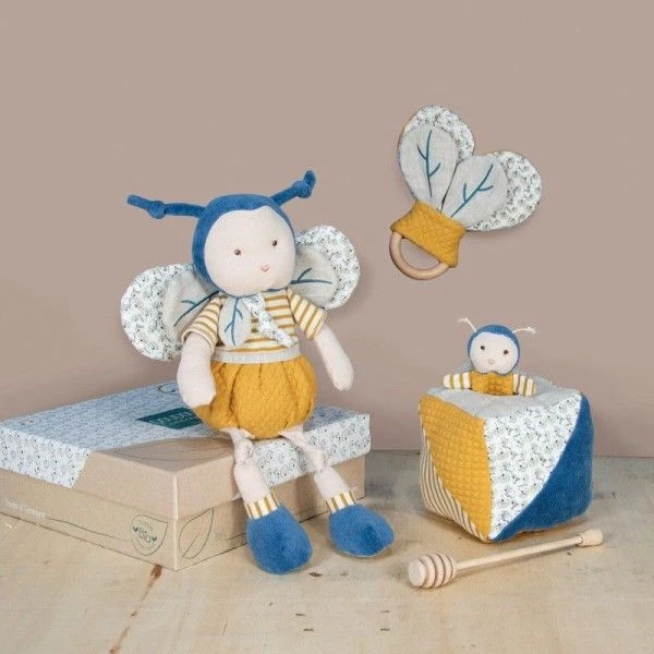 Doudou Peluche Pollen L'abeille 30cm Coton Bio Doudou Et Compagnie® - Doudou Bio Français 4 Doudou Peluche Pollen L'abeille 30cm Coton Bio Doudou Et Compagnie® - Doudou Bio Français – Image 4