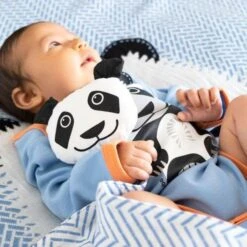 Doudou Plat 28cm Coton Bio Panda Coq En Pâte® - Doudou Coton Bio -Jouets De Confort En Peluche Boutique doudou plat 28cm coton bio panda coq en pate doudou coton bio 2
