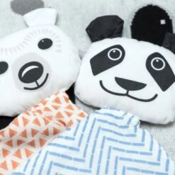 Doudou Plat 28cm Coton Bio Panda Coq En Pâte® - Doudou Coton Bio -Jouets De Confort En Peluche Boutique doudou plat 28cm coton bio panda coq en pate doudou coton bio 3