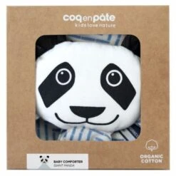Doudou Plat 28cm Coton Bio Panda Coq En Pâte® - Doudou Coton Bio -Jouets De Confort En Peluche Boutique doudou plat 28cm coton bio panda coq en pate doudou coton bio 4