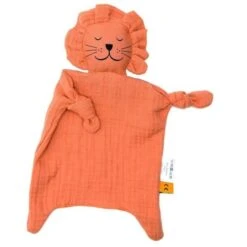 Doudou Plat à Nœuds Coton Bio Lion APunt Barcelona®- Doudou Bébé Bio