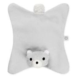 Doudou Plat Anika Ourson Gris Coton Bio Franck & Fischer® 26cm - Doudou Plat Coton Bio