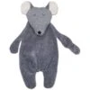 Doudou Plat Attache Sucette Souris Grise Wooly Organic® Coton Bio 35 Cm - Doudou Bio GOTS