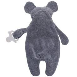 Doudou Plat Attache Sucette Souris Grise Wooly Organic® Coton Bio 35 Cm - Doudou Bio GOTS -Jouets De Confort En Peluche Boutique doudou plat attache sucette souris grise wooly organic coton bio 35 cm doudou bio gots 2