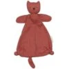Doudou Plat Bébé Hoppa® Chat Mila Mousseline Rose Cerise 24cm Coton Bio GOTS - Doudou Bébé