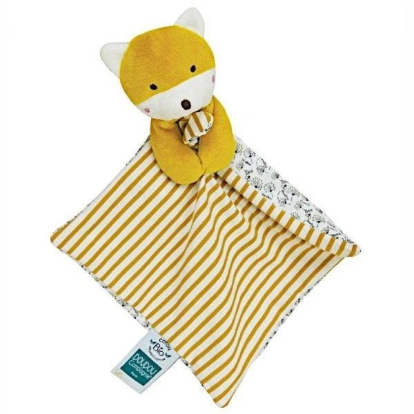 Doudou Plat Bébé Le Renard Rayé-Fleuri 20cm Coton Bio Doudou Et Compagnie® - Doudou Bio Français 1 Doudou Plat Bébé Le Renard Rayé-Fleuri 20cm Coton Bio Doudou Et Compagnie® - Doudou Bio Français