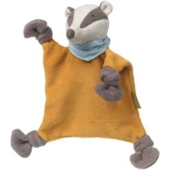 Doudou Plat Bio Sigikid® Kasimir Le Blaireau Écolo Green 22 Cm - Doudou Bio