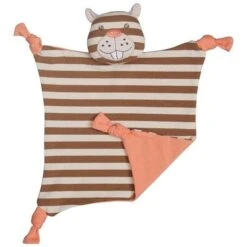 Doudou Plat Carré Hochet Apple Park™ Castor Biber Coton Bio 30 Cm- Organic Farm Buddies™