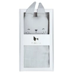 Doudou Plat Carré Lapin Gris Argent Fabelab® Coton Bio GOTS - Doudou Bio Scandinave -Jouets De Confort En Peluche Boutique doudou plat carre lapin gris argent fabelab coton bio gots doudou bio scandinave 2