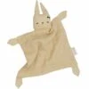 Doudou Plat Carré Lapin Jaune PaleFabelab® Mousseline Coton Bio GOTS- Doudou Bio Scandinave