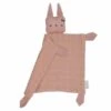 Doudou Plat Carré Lapin Vieux Rose Fabelab® Mousseline Coton Bio GOTS- Doudou Bio Scandinave