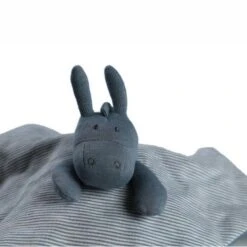 Doudou Plat Carré Mouchoir Coton Bio Âne Paco Bleu Noukie's® - Bébé Bio -Jouets De Confort En Peluche Boutique doudou plat carre mouchoir coton bio ane paco bleu noukie s bebe bio 3