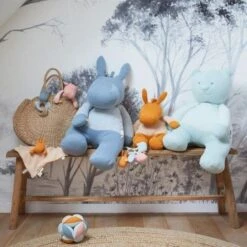 Doudou Plat Carré Mouchoir Coton Bio Âne Paco Ocre Noukie's® - Bébé Bio -Jouets De Confort En Peluche Boutique doudou plat carre mouchoir coton bio ane paco ocre noukie s bebe bio 5
