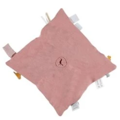 Doudou Plat Carré Mouchoir Coton Bio Lola Rose Noukie's® - Bébé Bio -Jouets De Confort En Peluche Boutique doudou plat carre mouchoir coton bio lola rose noukie s bebe bio 2