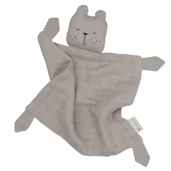 Doudou Plat Carré Ours Beige Fabelab® Mousseline Coton Bio GOTS- Doudou Bio Scandinave 2 Doudou Plat Carré Ours Beige Fabelab® Mousseline Coton Bio GOTS- Doudou Bio Scandinave – Image 2