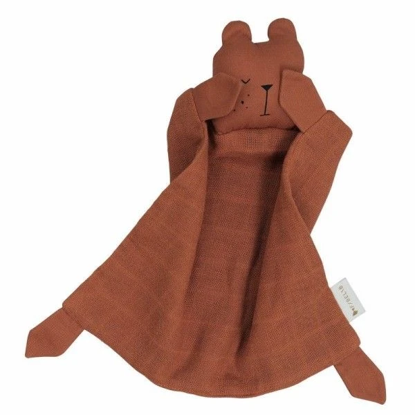 Doudou Plat Carré Ours Cannelle Fabelab® Mousseline Coton Bio GOTS- Doudou Bio Scandinave 2 Doudou Plat Carré Ours Cannelle Fabelab® Mousseline Coton Bio GOTS- Doudou Bio Scandinave – Image 2